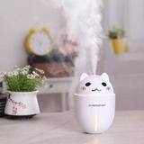 Umidificador De Ambiente Gato 3 Em 1 Usb Led Mini Ventilado - Jpcell