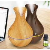 Umidificador Ultrassônico Usb Madeira Difusor Aroma Led Bege Claro - Tws