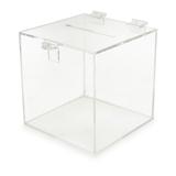 Urna caixa acrílica 15x15cm cubo transparente fecho sorteio - Visual laser
