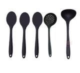 Utensílios De Cozinha Em Silicone Preto Cabo De Silicone - Clink