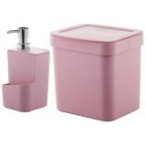 Utensílios De Cozinha Lixeira Trium 2,5L Porta Detergente Ou Rosa Quartzo