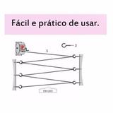 Varal Automatico Parede Recolhível Corda Unica Seca Fácil Branco - Mor