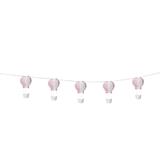 Varal de Lanterna Balões Luminosos Rosa e Branco Cromus