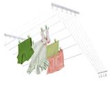 VARAL DE PAREDE/TETO PRÁTICO - AÇO - BRANCO - 1,4m - Secalux