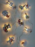 Varal Luminoso Led Cordão De Natal 2 Mts Papai Noel 10 Enfeites - Coisaria