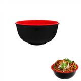Vasilha Tigela Redonda 14 Cm 450 Ml em Melamina / Plastico Vermelha com Preto fuxing