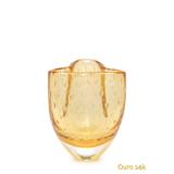 Vasinho Trevo 3 Tela Âmbar com Ouro - Cristais cadoro