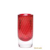 Vaso Cilíndrico 2 Tela Vermelho com Ouro - Cristais cadoro