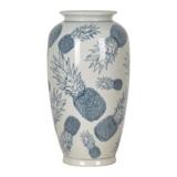Vaso de porcelana azul claro abacaxi 17cm x 27cm - Btc decor