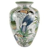 Vaso de porcelana tucano 17cm x 17cm x 28cm - Btc decor