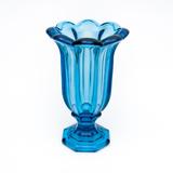Vaso de Vidro Azul Decoração Casamento Festas Mesa 27x17,5cm - Barrettoimports