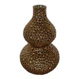 Vaso decorativo de ceramica - dourado10cm x 10cm x 15cm - Btc decor