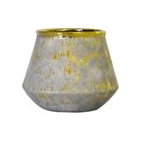 Vaso Decorativo em Cerâmica Dourada Lagos - Vya store