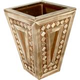 Vaso madeira era colonial gd. 53x36cm branca cestas