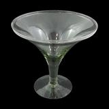 Vaso vidro transparente taca versailles pé alto 26x26cm - mistral vidros