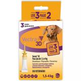 Vectra 3d Cães 1,5 A 4kg 0.8ml Anti-pulgas Ceva 3 Pipetas