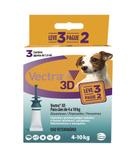 Vectra 3D Cães 4 a 10kg 3 pipetas Ceva