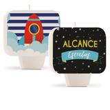 Vela Aniversário Plana Dupla Face Astronauta Dec. Festas - Cromus