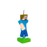 Vela de Aniversário Artesanal Steve Minecraft - Festabox