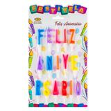 Vela de Aniversário Feliz Aniversário Colorida Mundo Bizarro - Festabox
