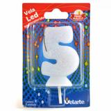 Vela de Aniversário Led Multicolorido Branca nº5 - Velarte