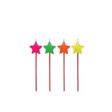 Vela de Aniversário Palito Estrela Colorida com 4 unidades Silver Festas - Festabox