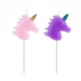 Vela de Aniversário Unicórnio Simples kit com 2 unidades - Silver plastic