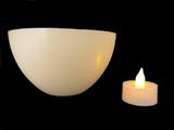 Vela De LED + Luminária Em Parafina Meia Bola Fundo Chato - Encanto velas decorativas