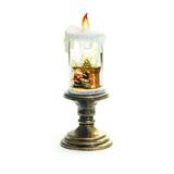 Vela Decorativa De Natal Com Papai Noel Lareira 26Cm - Cromus