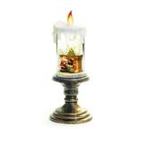 Vela Decorativa De Natal Com Papai Noel Lareira 26Cm - Cromus