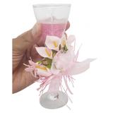 Vela Decorativa Mini Festas Casamento 15 Anos Flor Rosa ML 10 Unid (WL-C) - Braslu