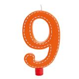 Vela Grande Tracejada N9 Laranja Decoração Festas - Cromus