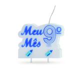 Vela Mesversario 9 Meses Azul Decoração Festas - Cromus