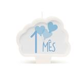 Vela Mesversario New 1 Mes Azul Dec. Festas - Cromus