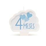 Vela Mesversario New 4 Meses Azul Dec. Festas - Cromus