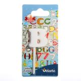Vela Mini Letrinha B na Cor Branca Velarte