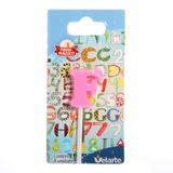 Vela Mini Letrinha F na Cor Rosa Velarte