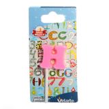 Vela Mini Letrinha H na Cor Rosa Velarte