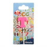 Vela Mini Letrinha T na Cor Rosa Velarte
