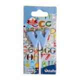 Vela Mini Letrinha W na Cor Azul Velarte