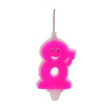 Vela N8 Doidinha Branco/Rosa Decoração Festas - Cromus