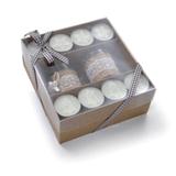 Vela Natalina Enfeite Com Porta Vela Vidro Kit com 10 Peças - Cromus
