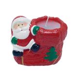 Vela papai noel ceramica 9,4 x 5,7 x 8,2cm - niazitex