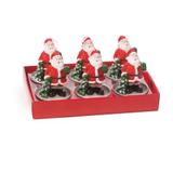 Vela Papai Noel Tealight Decoração Natal 6Cm Vermelho - Cromus