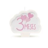 Vela Para Festa 3 Meses Mesversário Rosa - Cromus