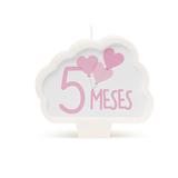 Vela Para Festa 5 Meses Mesversário Rosa - Cromus