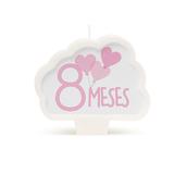 Vela Para Festa 8 Meses Mesversário Rosa - Cromus