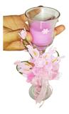 Vela Parafina Decora Mesa Festa Media Flor Rosa Kit Com 14 - Ideal