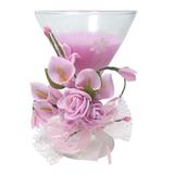 Vela Parafina Decorativa Media Festas Casamento 15 Anos Flor Rosa Com Ponta Amarela (WL-D Vela Media Rosa Ponta Amarela) - Braslu