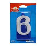 Vela Super Número 6 Azul - Velarte